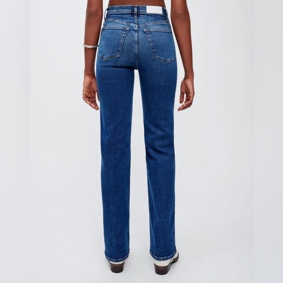 Re/Done Blue High Rise Loose Button Fly in Jetty Jeans 32 - Picture 3 of 15